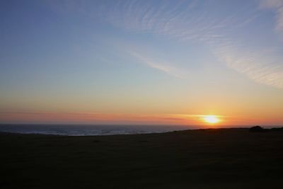 Scenic view of sea at sunset