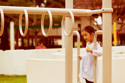 Boy playing in playground