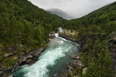 View of valley with flowing river