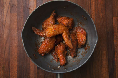 High angle view of food on table