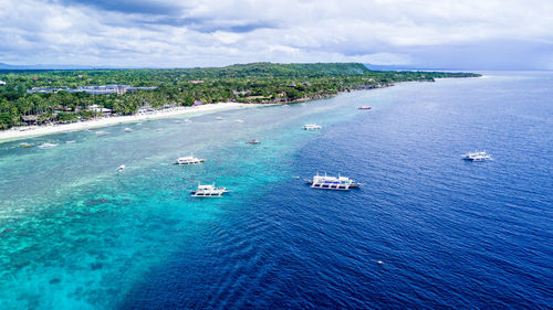 High angle view of sea against sky