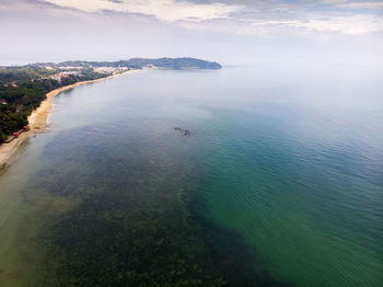 High angle view of sea against sky