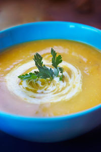 Close-up of soup in bowl