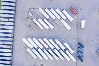 High angle view of equipment on table