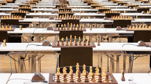 Close-up of chess pieces