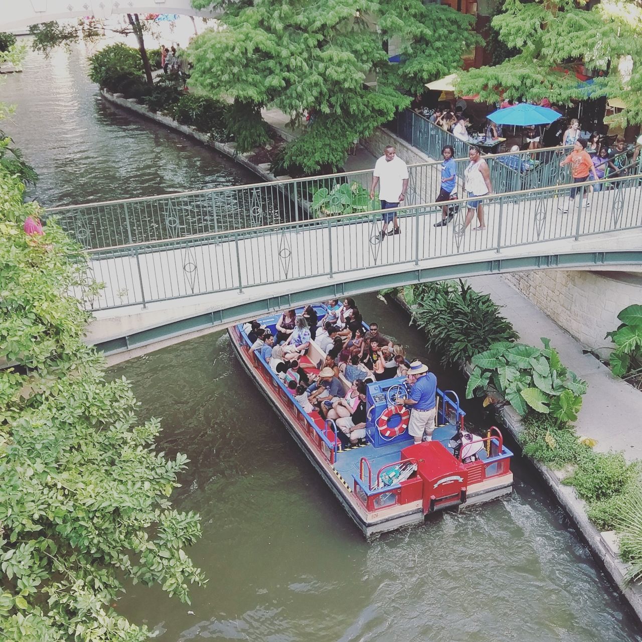 water, bridge - man made structure, built structure, tree, river, canal, day, outdoors, nature, travel destinations, growth, plant, green color, tourism, lifestyles, rippled, tranquility