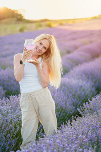 Young woman drinking water