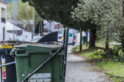 Close-up of garbage can