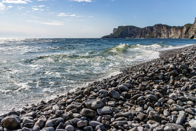 Scenic view of sea shore