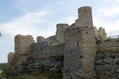 Low angle view of old ruin building