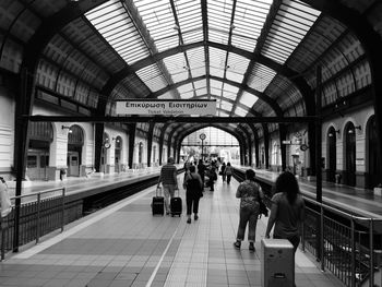 Low angle view of railroad station platform