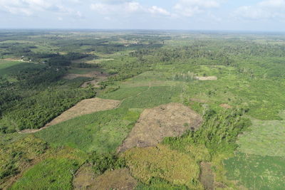 Scenic view of land against sky