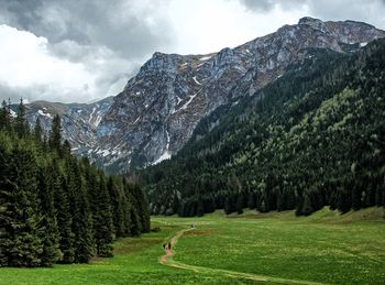 Scenic view of mountains against sky