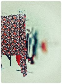 Close-up of red wall