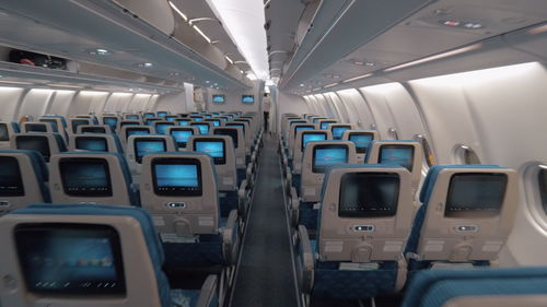 Interior of airplane