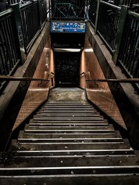 High angle view of empty staircase