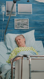 Senior woman resting at hospital