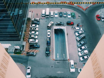 High angle view of road in city