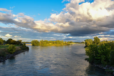 Scenic view of river against sky