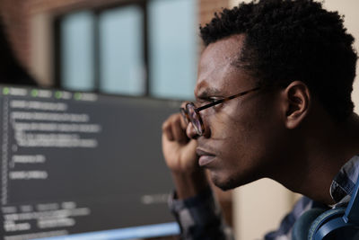 Close-up of computer programmer