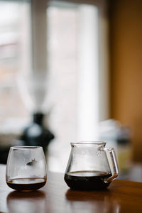 Close-up of drink on table at home