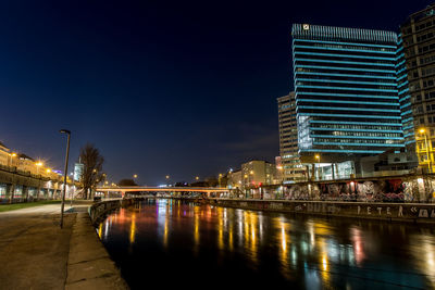 Illuminated city at night