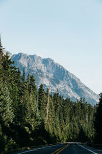 Scenic view of mountains against clear sky