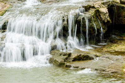 Scenic view of waterfall