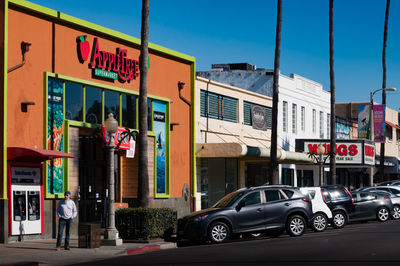 Cars on city street