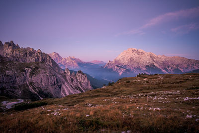 Scenic view of mountains against sky