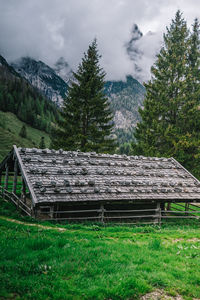 Built structure on land against sky