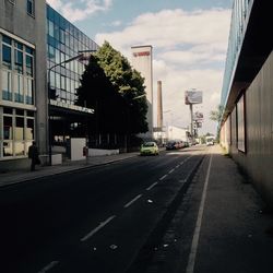 Road passing through city