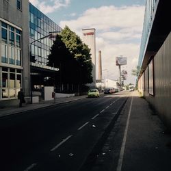 Road passing through city