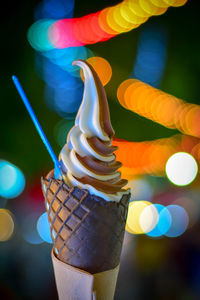 Close-up of ice cream cone