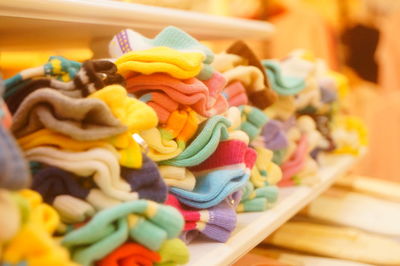 Close-up of multi colored candies for sale