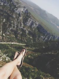 Low section of man on mountain