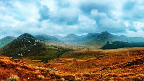 Scenic view of mountains against sky