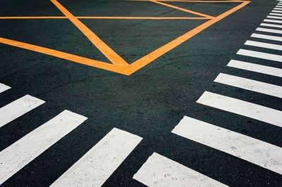 High angle view of road marking