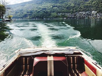 View of boats in water