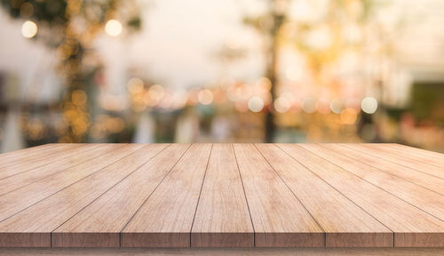 Close-up of empty bench