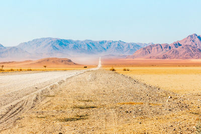 A gravel road in namibia