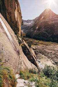 Scenic view of rocky mountains against sky