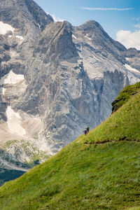 Scenic view of mountain range against sky