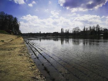 Scenic view of river against sky