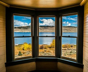 View of trees through window