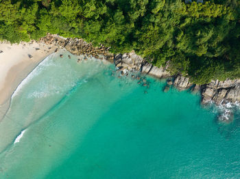 High angle view of beach