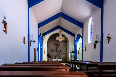 Interior of illuminated building