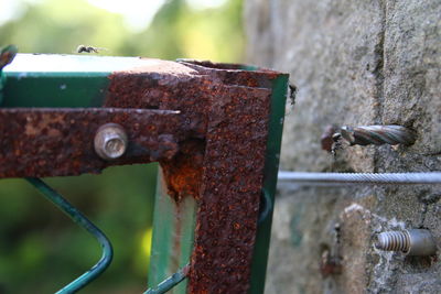 Close-up of rusty pipe