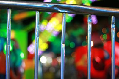 Full frame shot of multi colored metal railing