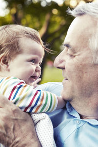 Grandfather with baby